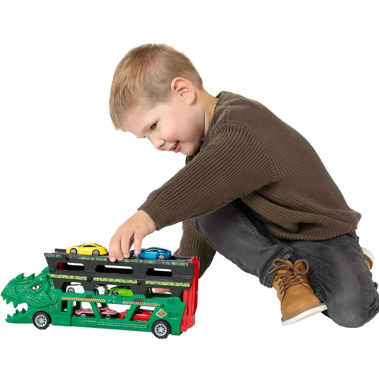 Dino Transporter met Afschietfunctie, 7dlg.