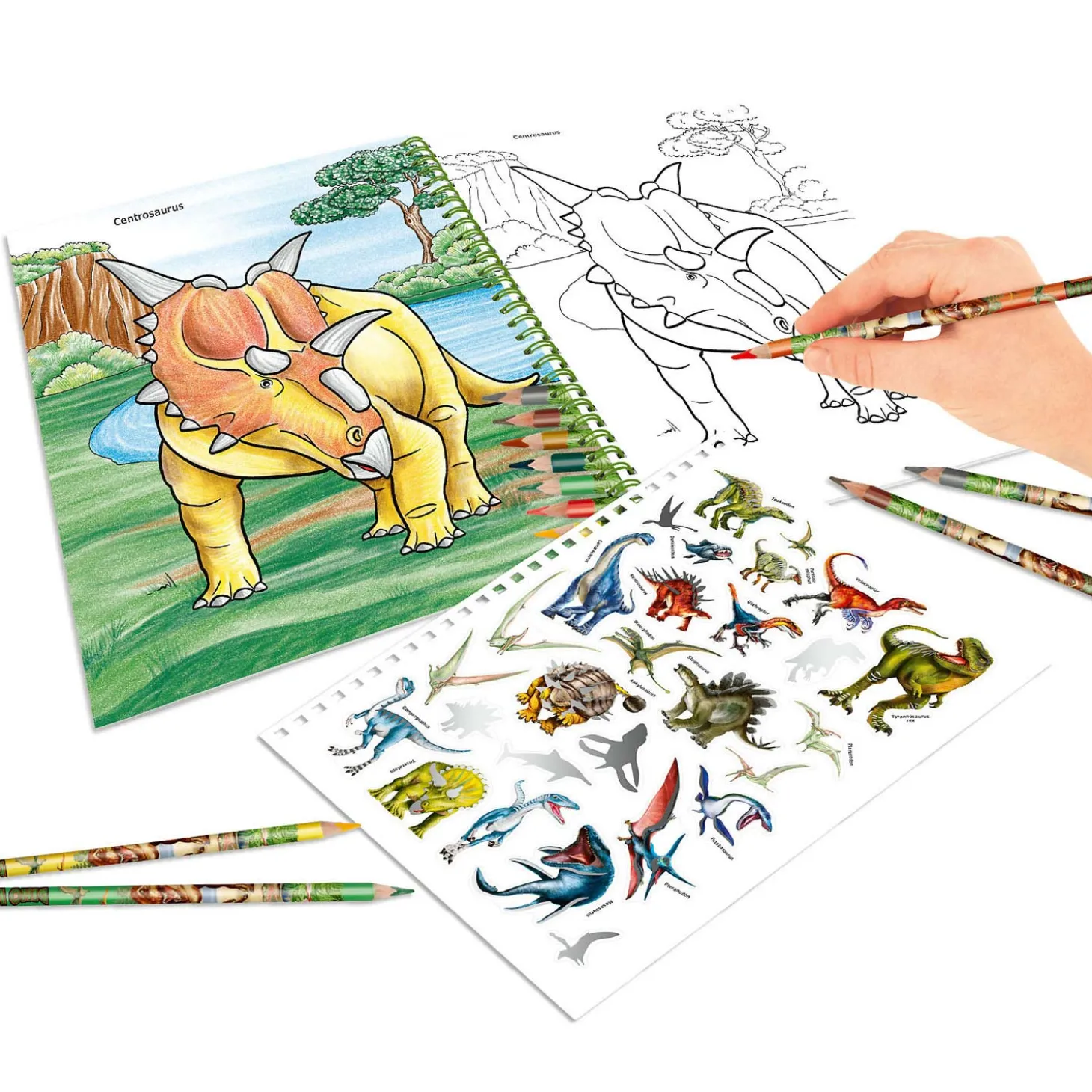 Dino World Kleurboek met Kleurpotloden