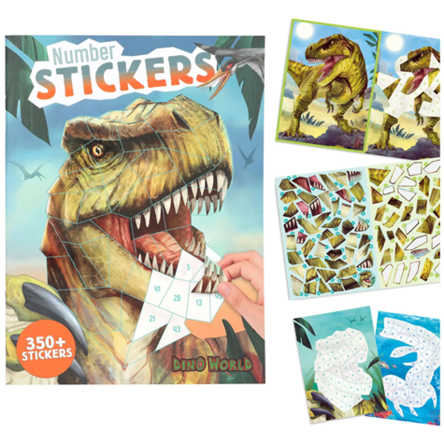 Dino World Nummer Stickers Stickerboek