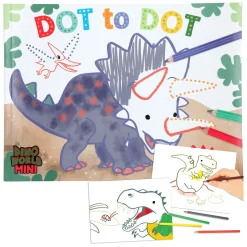 Dino World Stip naar Stip Kleurboek Mini Dino