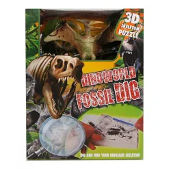 DinoWorld Fossiel Hakken Puzzel met Extra Dinosaurus Figuur