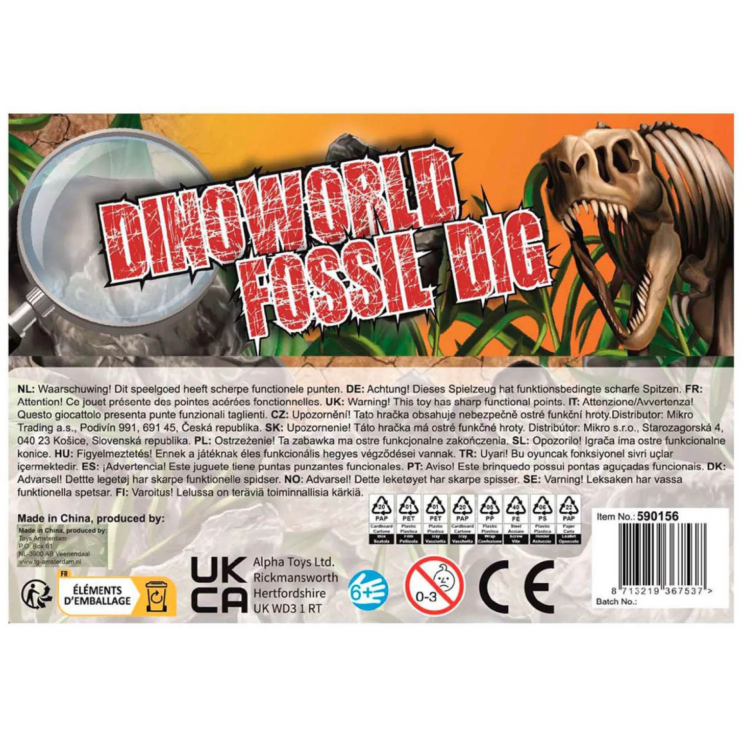 DinoWorld Fossiel Hakken Puzzel met Extra Dinosaurus Figuur