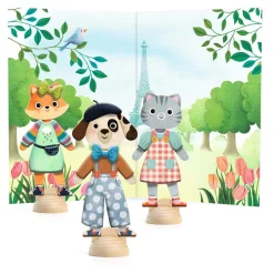 Djeco 'Bonjour Paris' Poezen Aankleedpopjes met Stickers