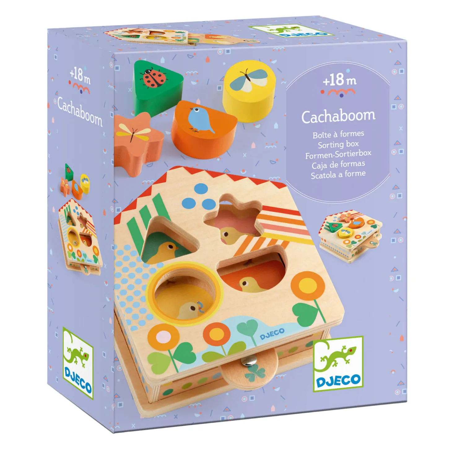 Djeco Cachaboom Houten Vormendoos, 5dlg.