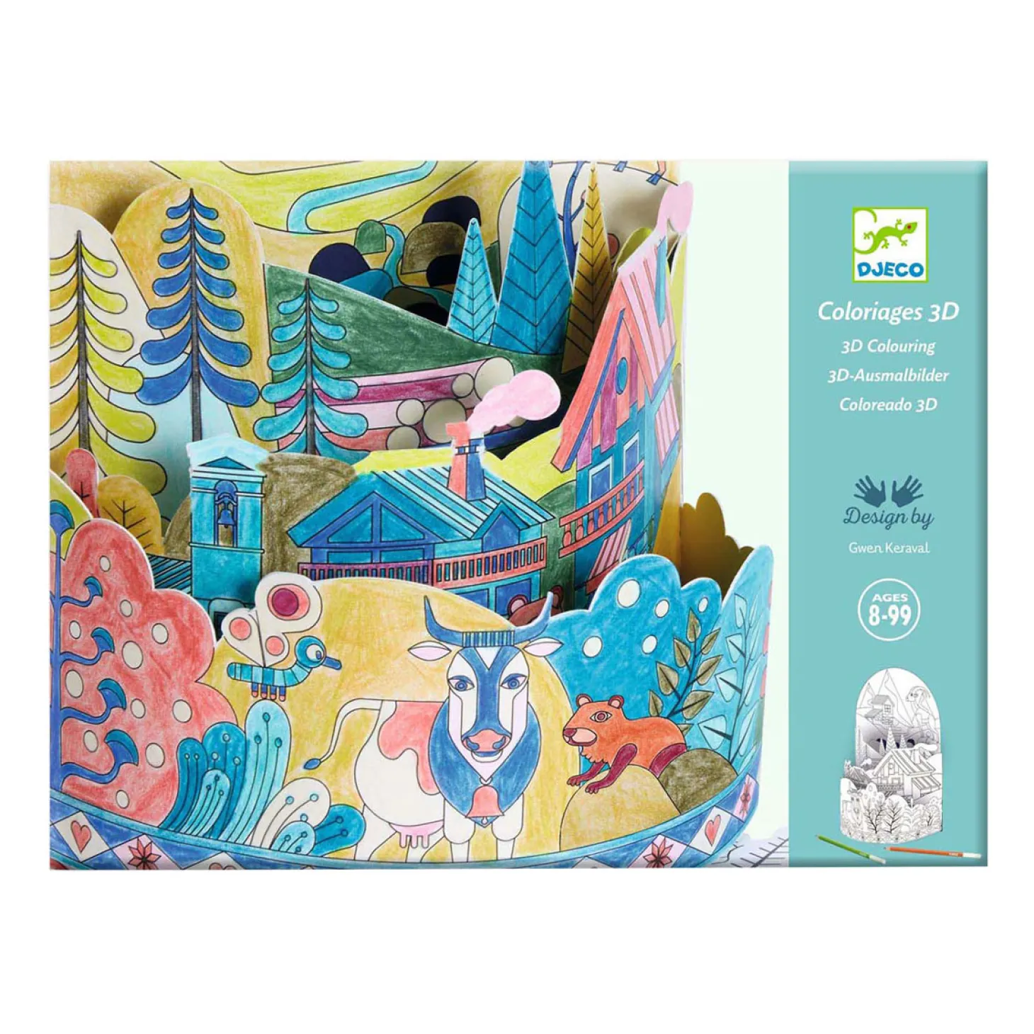 Djeco 3D Kleurplaat Koe