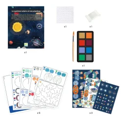 Djeco DIY - Zonnestelselmobiel incl 8 Kleuren Plakkaatverf
