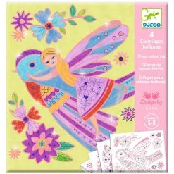 Djeco Glanzende Kleurplaten Feeen - 4st.