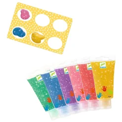 Djeco Glitter Vingerverf - 6st.