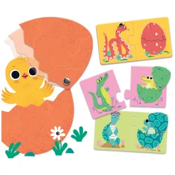 Djeco Grappige Eieren, 6 Puzzels