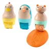 Djeco Houten Dierenrollers Klei - 3st.