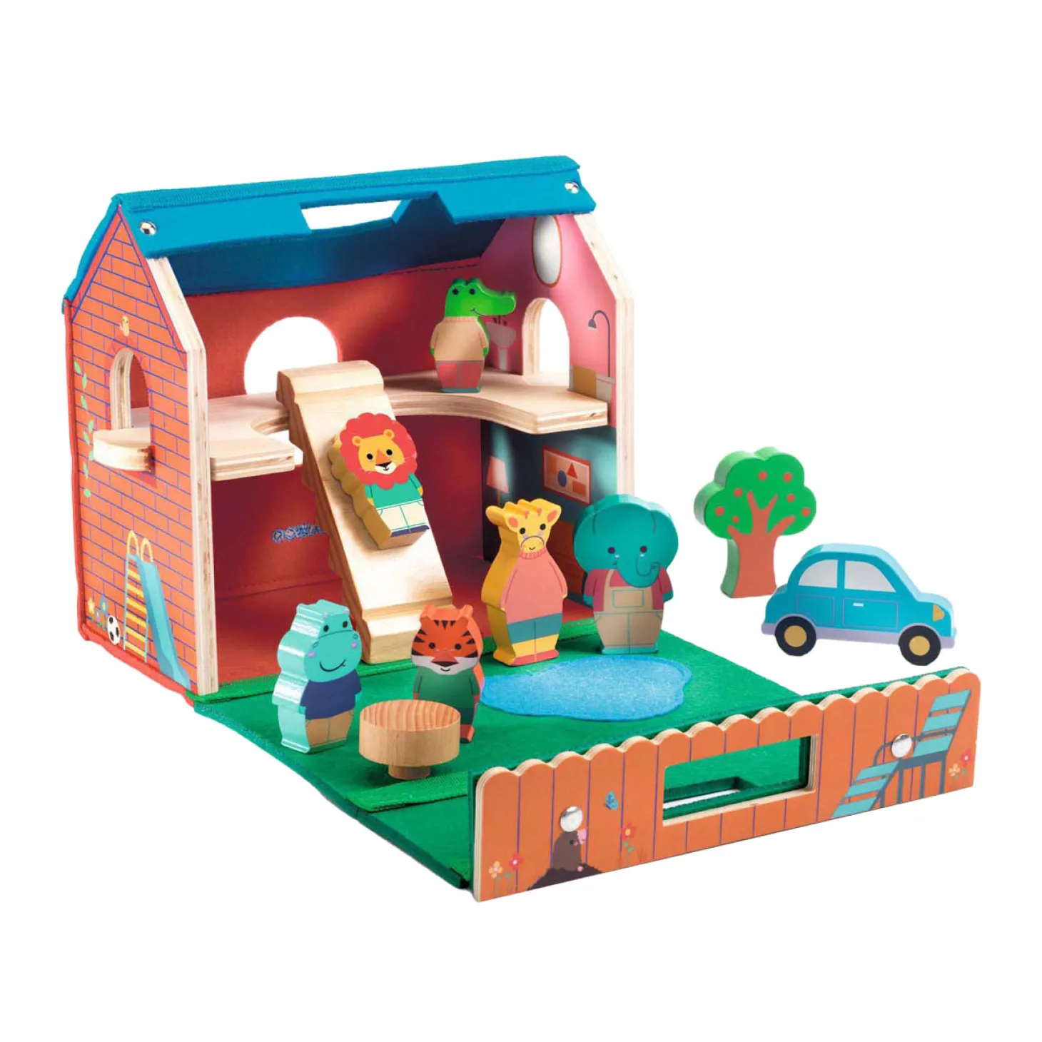 Djeco Houten Huis met 7 Figuren
