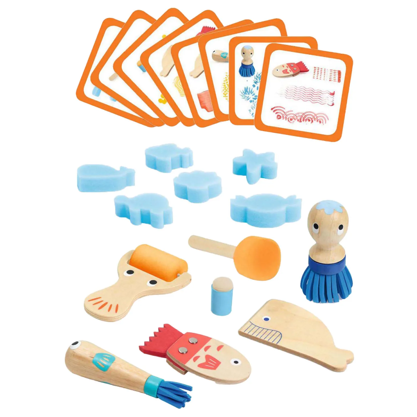 Djeco Houten Hulpstukken Schilderen - 13dlg.