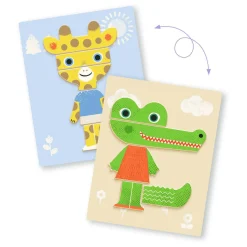 Djeco Houten Magneten Mix en Match - 12 Dieren