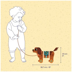 Djeco Houten Trekfiguur Nico de Hond