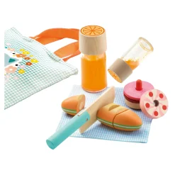 Djeco Kitten Picknick Houten Speeleten Set, 10dlg.