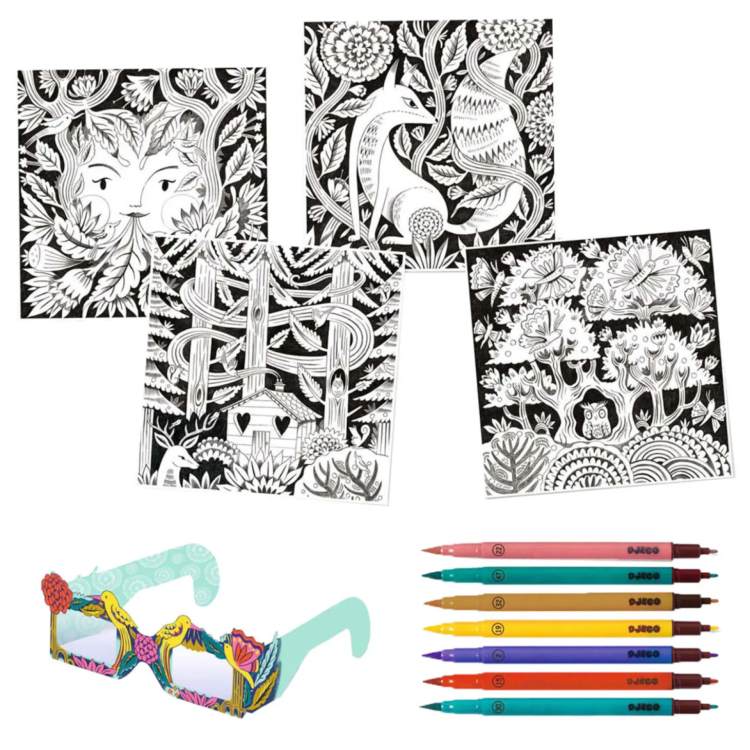 Djeco Kleuren met 3D-effect - Fantasy Forest