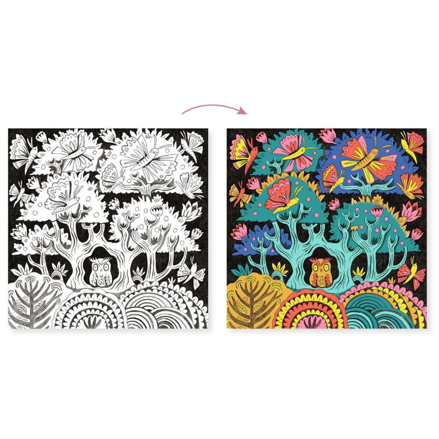 Djeco Kleuren met 3D-effect - Fantasy Forest