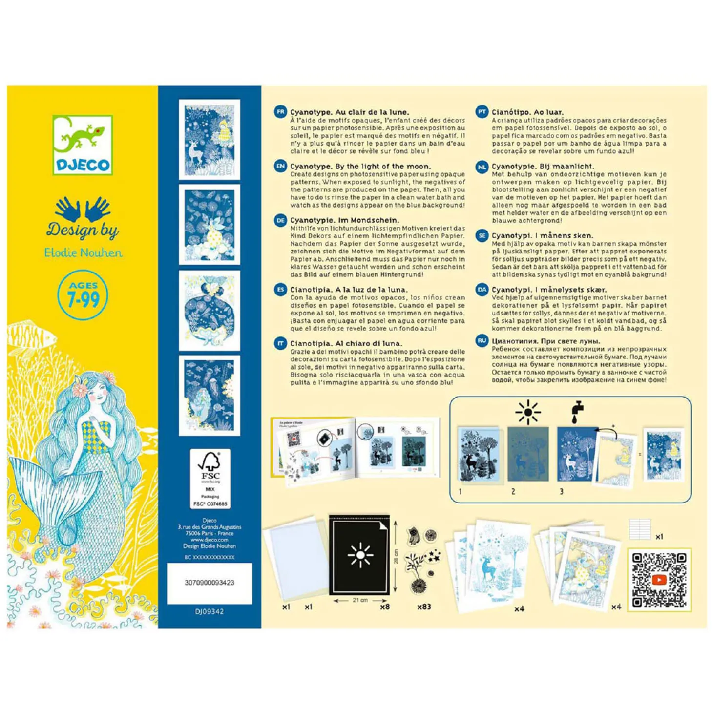 Djeco Knutselen Cyanotype Navulset - Nachtelijke Savanne