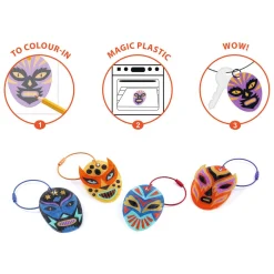 Djeco Knutselset Mexicaanse Worstelaars Sleutelhangers van Krimpfolie