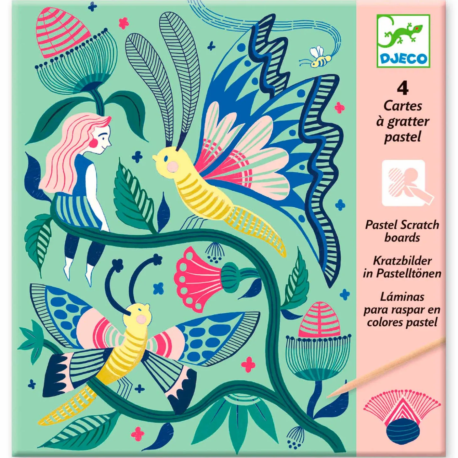 Djeco Kraskaarten - Fantasie Tuinen