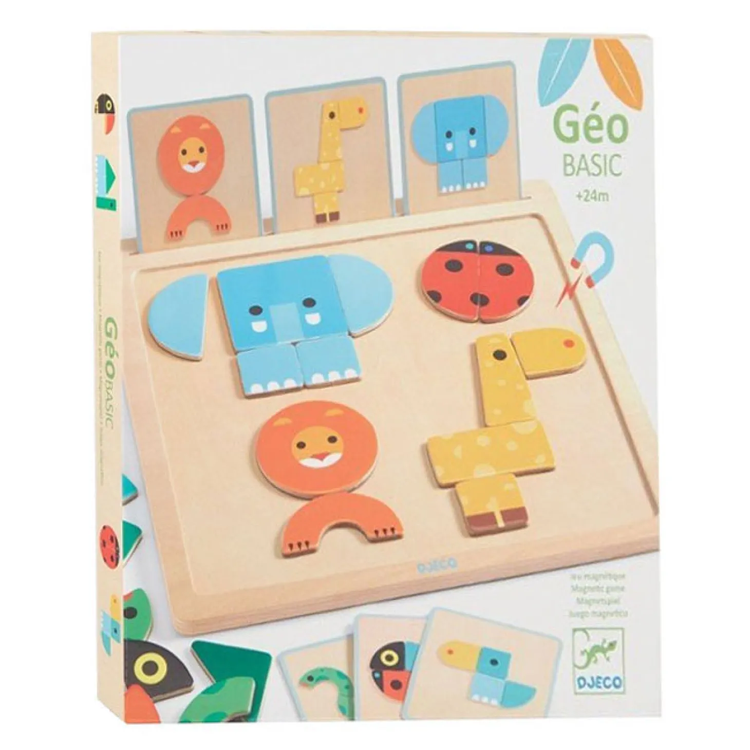 Djeco Magneten Dierenspel Geo Basic, 24dlg.