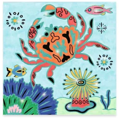 Djeco Metallic Kleurplaten 'In de zee' - 4st.