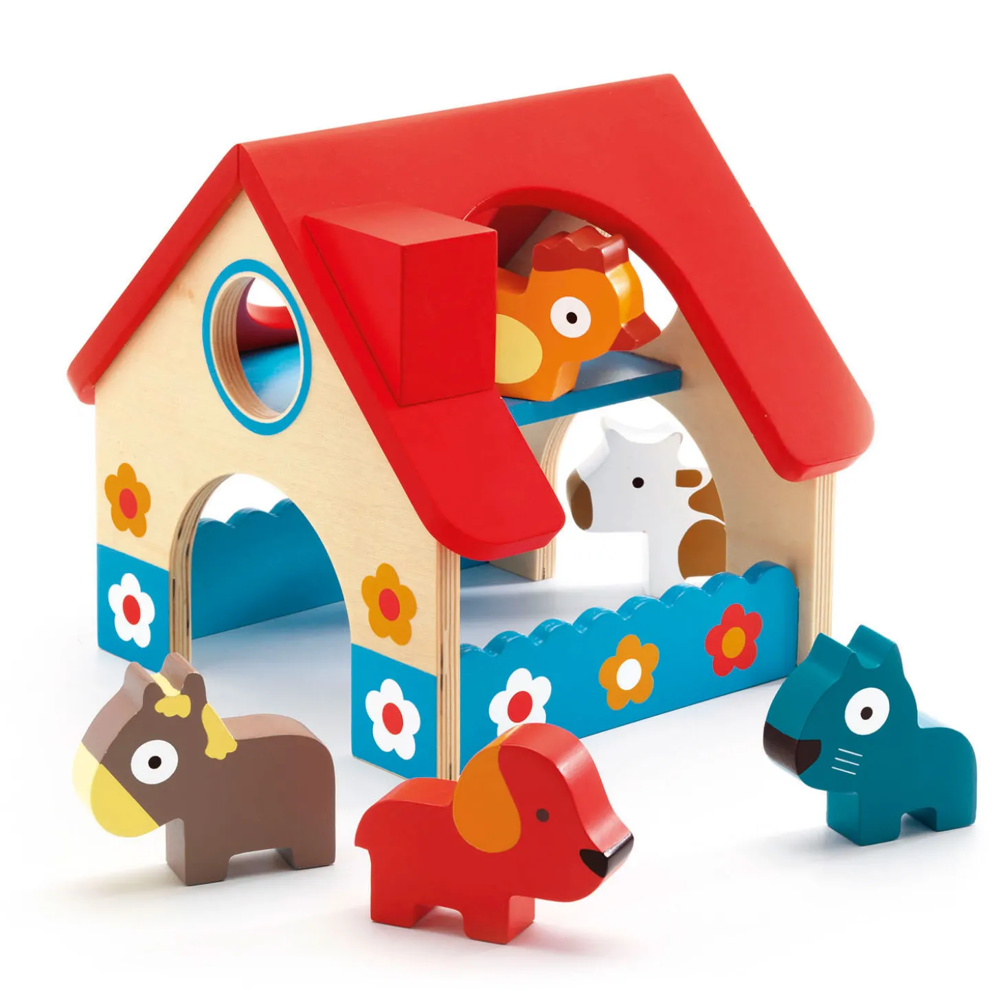 Djeco Mini Boerderij met Dieren, 6dlg.