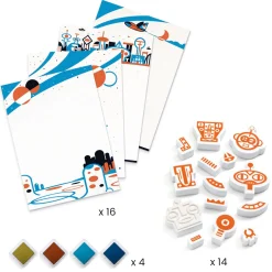 Djeco Mix en Match Robot Stempels