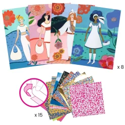 Djeco Mode Collages met 8 Kaarten