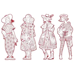 Djeco Mode Silhouetkleurplaten Fiodor 32cm - 4st.