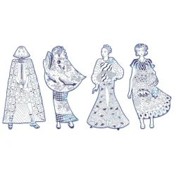 Djeco Mode Silhouetkleurplaten Laura 32cm - 4st.