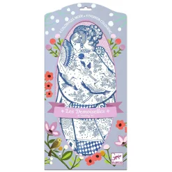 Djeco Mode Silhouetkleurplaten Laura 32cm - 4st.