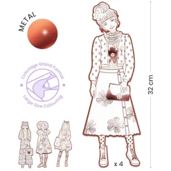 Djeco Mode Silhouetkleurplaten Nina 32cm - 4st.