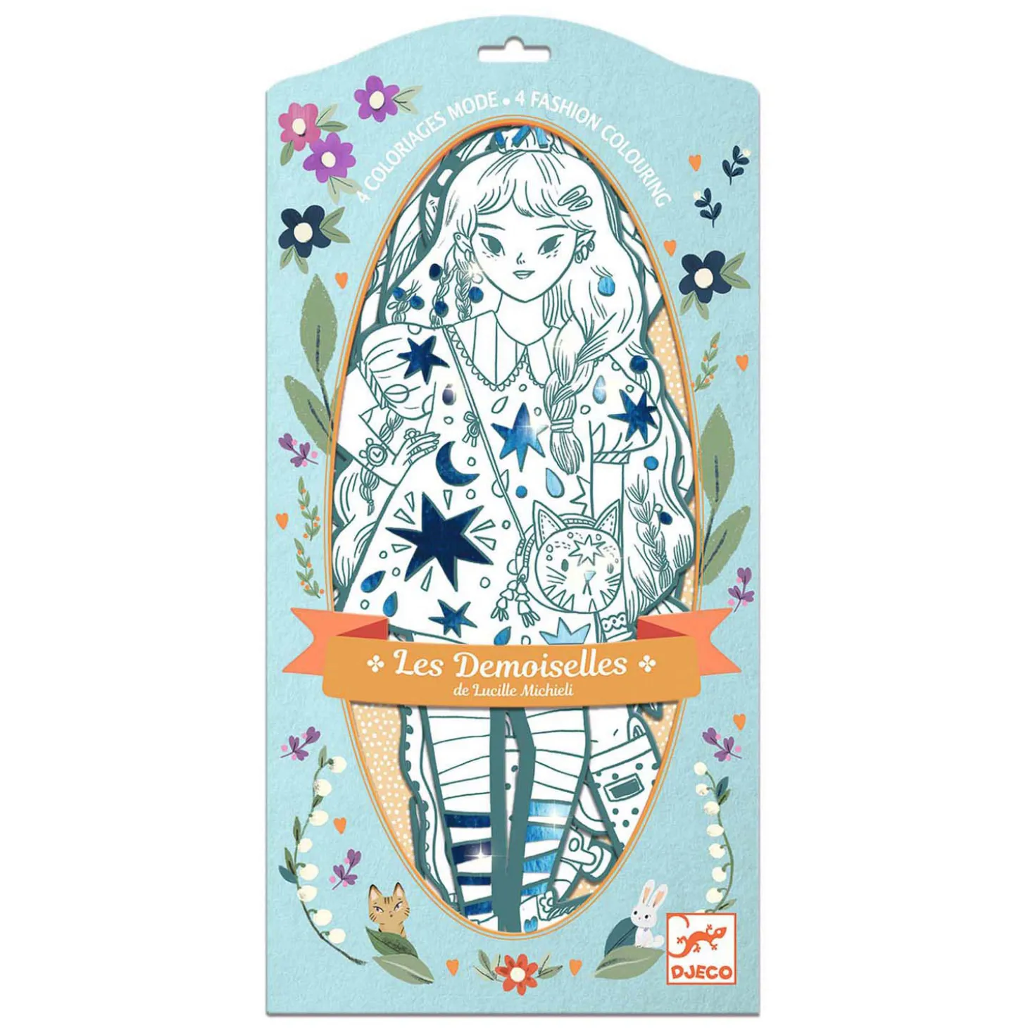 Djeco Mode Silhouetkleurplaten Anjele 32cm - 4st.