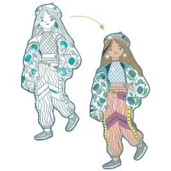 Djeco Mode Silhouetkleurplaten Anjele 32cm - 4st.