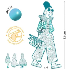 Djeco Mode Silhouetkleurplaten 32cm Rebekka - 4st.