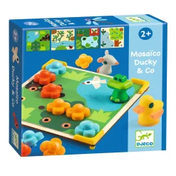 Djeco Mozaiekspel met 8 Plaatjes - Bloemen en Dieren