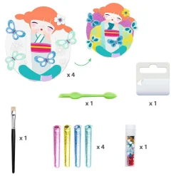 Djeco Schilderijtjes Versieren met Glitter en Diamantjes Onnanoko