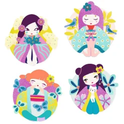 Djeco Schilderijtjes Versieren met Glitter en Diamantjes Onnanoko