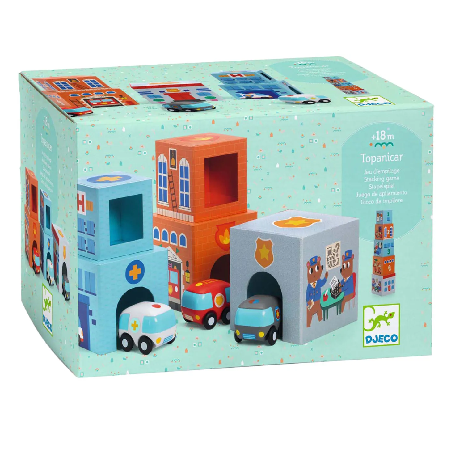 Djeco Stapelblokken met 3 Voertuigen