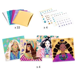 Djeco Stickeren op Nummer met Metallicfolie en Diamantjes