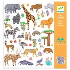 Djeco Stickers Afrikaanse Dieren - 160 Stickers