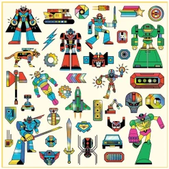 Djeco Stickers Metallic Robots - 160 Stickers