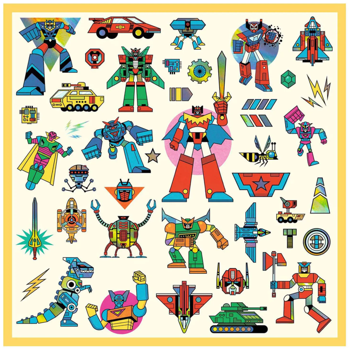 Djeco Stickers Metallic Robots - 160 Stickers
