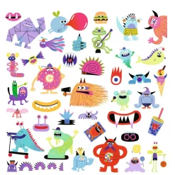 Djeco Stickers Monsters - 160 Stickers