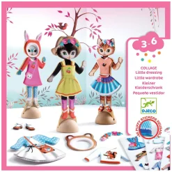 Djeco Stickers Plakken - Aankleedpoezen met Achtergronden