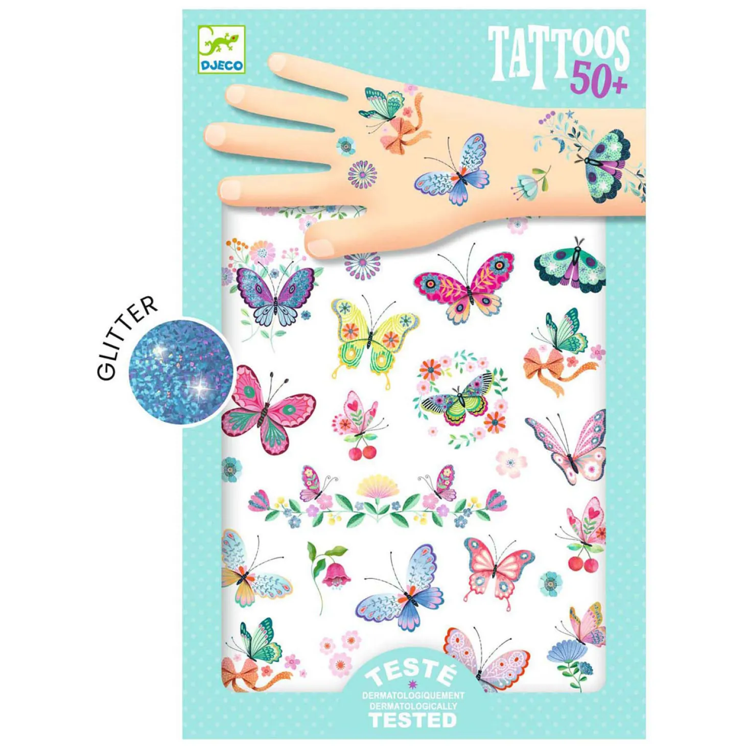 Djeco Tattoo Vlinders - 2 Vellen