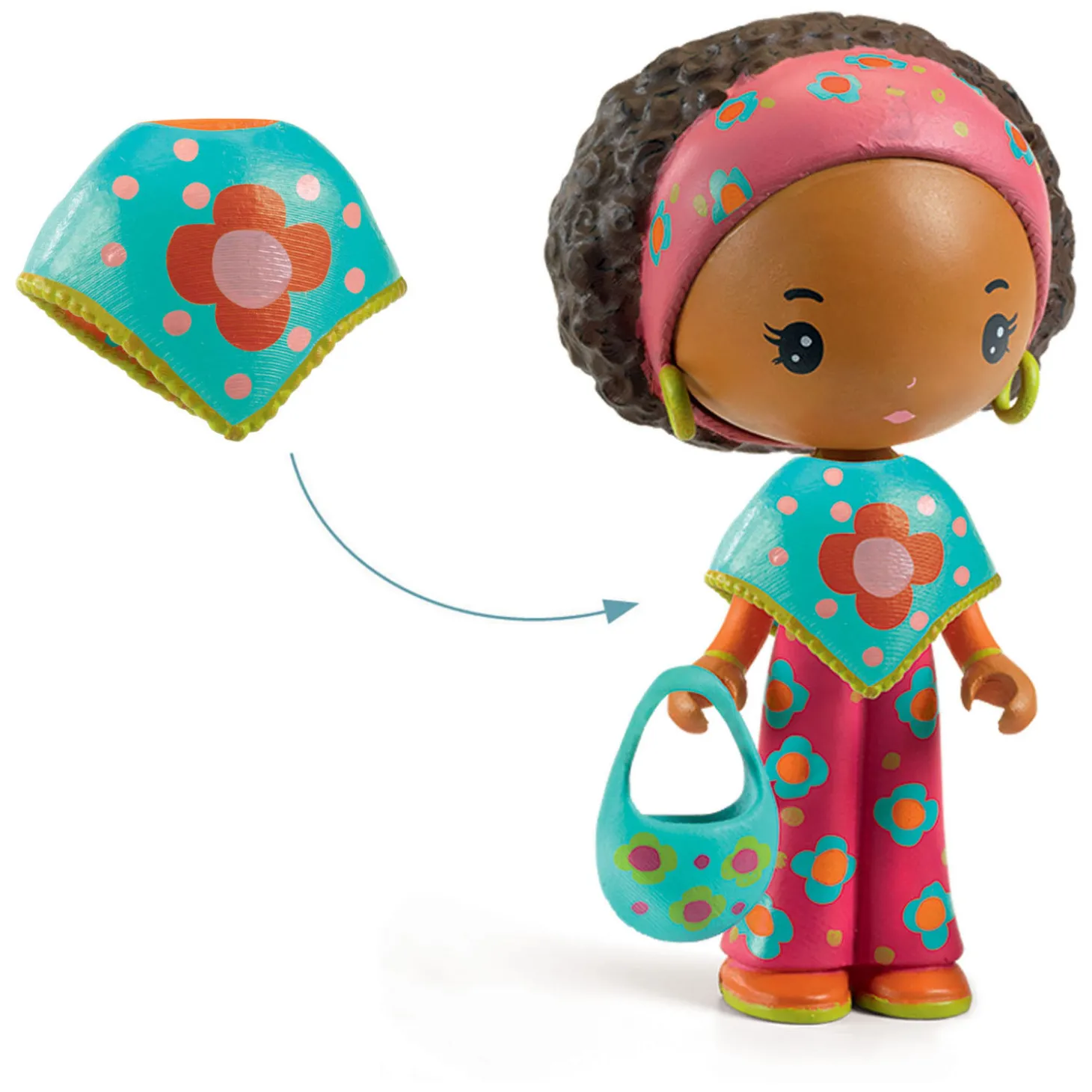 Djeco Tinyly Poppy en Nouky Houten Speelfiguren, 4dlg.