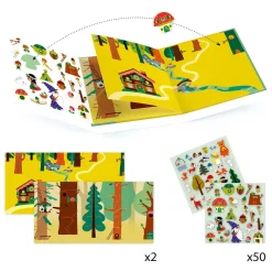 Djeco Verhalenboek met Stickers - The Magical Forest