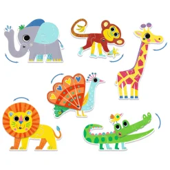 Djeco Wilde Dieren Duo Puzzel, 6 puzzels